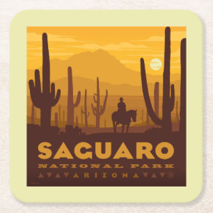 Nationaal park Saguaro Square   Arizona Kartonnen Onderzetters