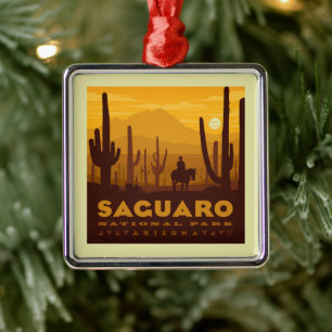 Nationaal park Saguaro Square   Arizona Metalen Ornament