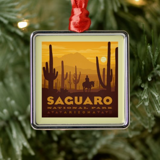 Nationaal park Saguaro Square | Arizona Metalen Ornament (Boom)