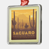 Nationaal park Saguaro Square | Arizona Metalen Ornament (Links)