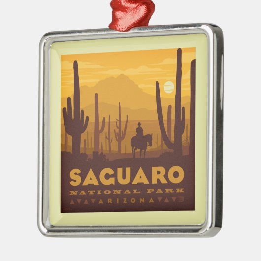 Nationaal park Saguaro Square | Arizona Metalen Ornament (Links)