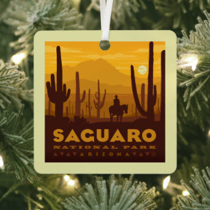 Nationaal park Saguaro Square   Arizona Metalen Ornament