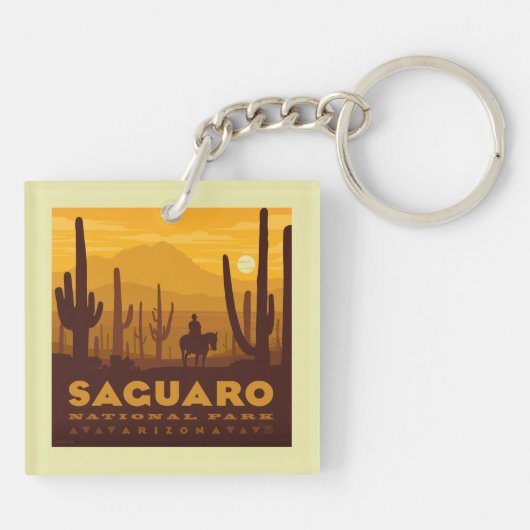 Nationaal park Saguaro Square | Arizona Sleutelhanger (Achterkant)