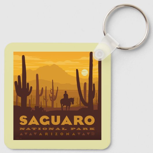 Nationaal park Saguaro Square | Arizona Sleutelhanger (Achterkant)