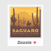 Nationaal park Saguaro Square | Arizona Sticker (Vel)