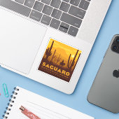 Nationaal park Saguaro Square | Arizona Sticker (Laptop met iPhone)