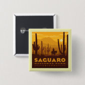 Nationaal park Saguaro Square | Arizona Vierkante Button 5,1 Cm (Voorkant /achterkant)