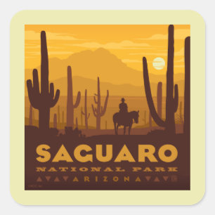 Nationaal park Saguaro Square Arizona Vierkante Sticker