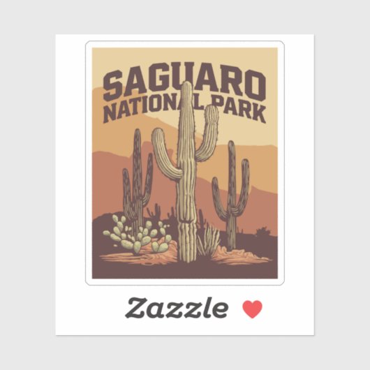 Nationaal park Saguaro Sticker (Vel)