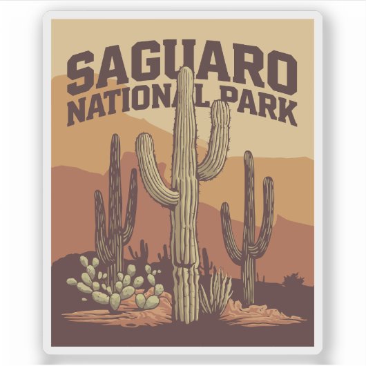 Nationaal park Saguaro Sticker (Voorkant)