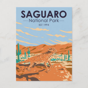 Nationaal park Saguaro - Vintage voor de geharrewa Briefkaart