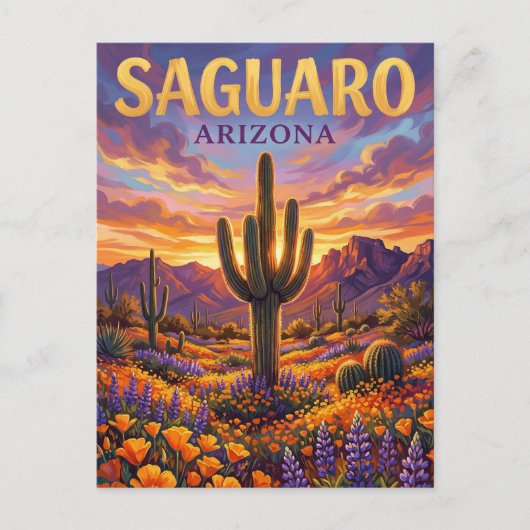 Nationaal park Saguaro VS Briefkaart (Voorkant)