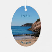 Nationaal Park Sand Beach Blue Acadia Metalen Ornament (Voorkant links)