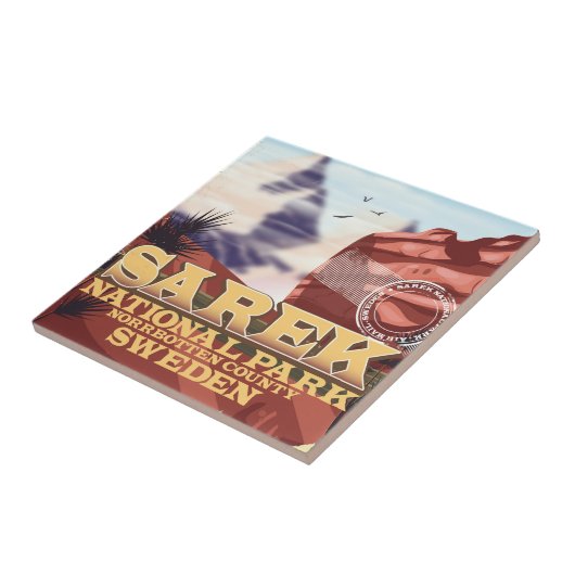 Nationaal park Sarek Zweden poster van het klassie Tegeltje (Zijkant)