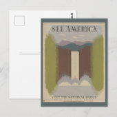  Nationaal Park See America Retro Travel Briefkaart (Voorkant / Achterkant)