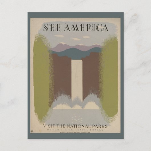  Nationaal Park See America Retro Travel Briefkaart (Voorkant)