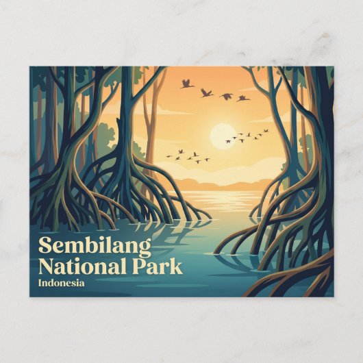 Nationaal park Sembilang Indonesië Briefkaart (Voorkant)