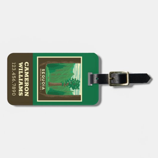 Nationaal park Sequoia Bagagelabel (Voorkant horizontaal)