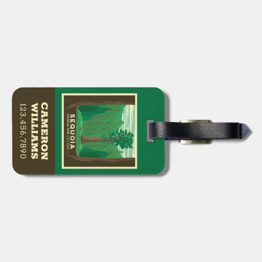 Nationaal park Sequoia Bagagelabel (Achterkant horizontaal)