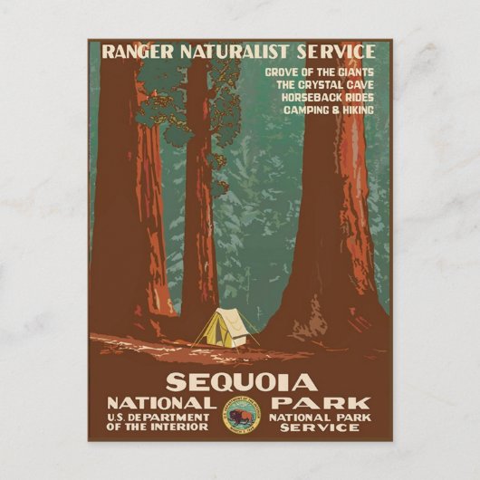 Nationaal park Sequoia Briefkaart (Voorkant)