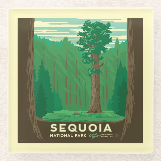 Nationaal park Sequoia Glazen Onderzetter (Voorkant)
