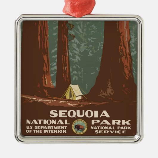 Nationaal park Sequoia Metalen Ornament (Voorkant)