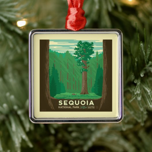 Nationaal park Sequoia Metalen Ornament (Boom)