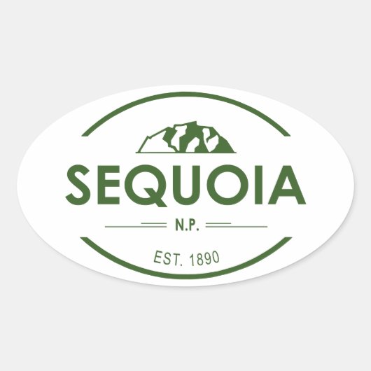 Nationaal park Sequoia Ovale Sticker (Voorkant)