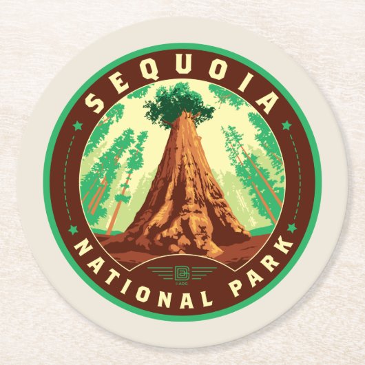 Nationaal park Sequoia Ronde Kartonnen Onderzetter (Voorkant)