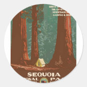 Nationaal park Sequoia Ronde Sticker (Voorkant)