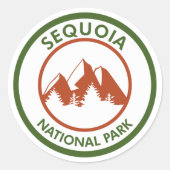 Nationaal park Sequoia Ronde Sticker (Voorkant)
