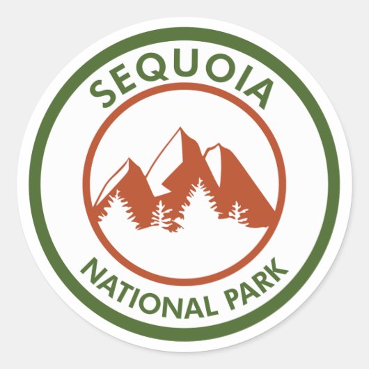 Nationaal park Sequoia Ronde Sticker (Voorkant)