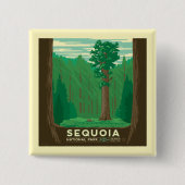 Nationaal park Sequoia Vierkante Button 5,1 Cm (Voorkant)