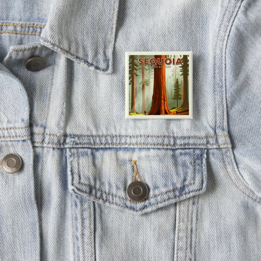 Nationaal park  Sequoia Vierkante Button 5,1 Cm (In situ)