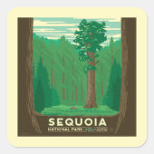 Nationaal park Sequoia Vierkante Sticker (Voorkant)