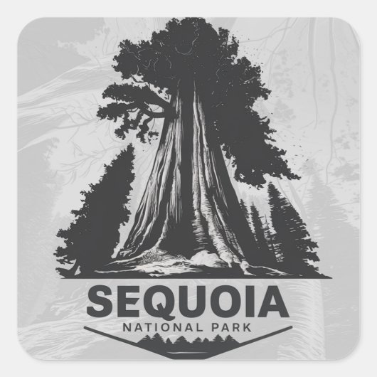Nationaal park Sequoia Vierkante Sticker (Voorkant)