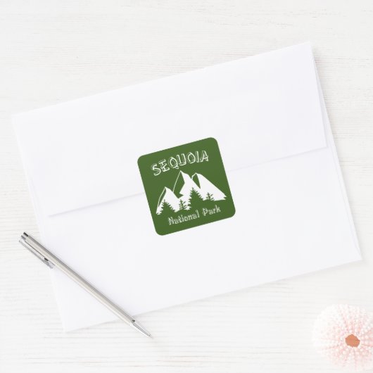 Nationaal park Sequoia Vierkante Sticker (Envelop)