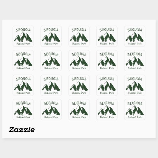Nationaal park Sequoia Vierkante Sticker (Vel)