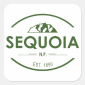 Nationaal park Sequoia Vierkante Sticker (Voorkant)