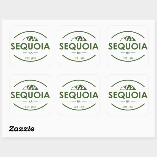 Nationaal park Sequoia Vierkante Sticker (Vel)