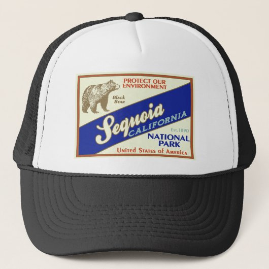 Nationaal park Sequoia (Zwarte Beer) Trucker Pet (Voorkant)