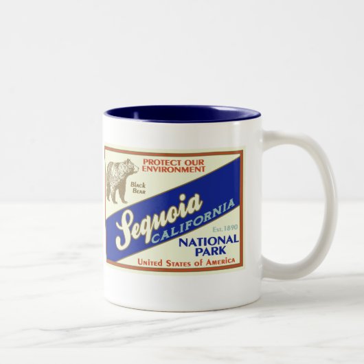 Nationaal park Sequoia (Zwarte Beer) Tweekleurige Koffiemok (Rechts)