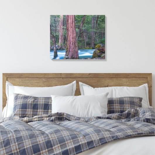 Nationaal Park Sequoias & Merced River Yosemite, C Canvas Afdruk (Insitu (Slaapkamer))