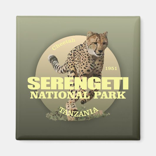 Nationaal Park Serengeti (Cheetah) WT Magneet (Voorkant)