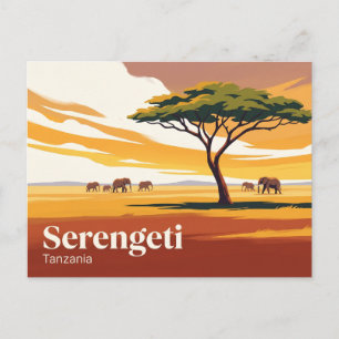 Nationaal park Serengeti Tanzania Briefkaart