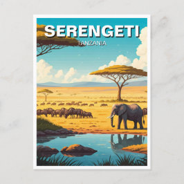 Nationaal park Serengeti Tanzania Briefkaart