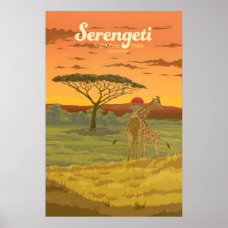 Nationaal Park Serengeti Tanzania Reisposter Poster