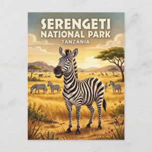 Nationaal Park Serengeti Zebra Tanzania Briefkaart