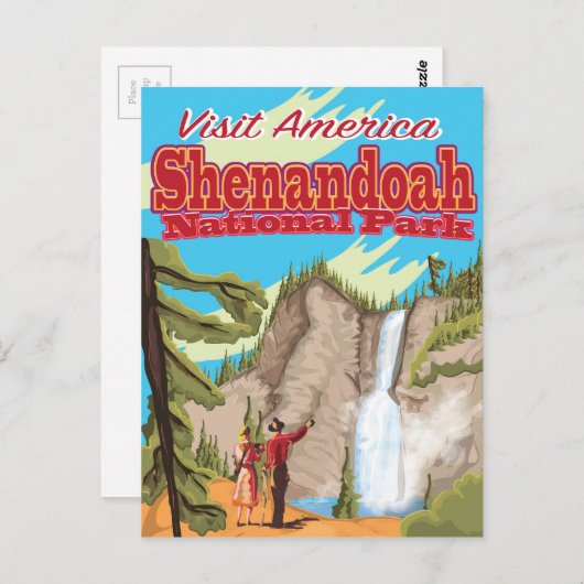 Nationaal park Shenandoa en reisposter Briefkaart (Voorkant / Achterkant)