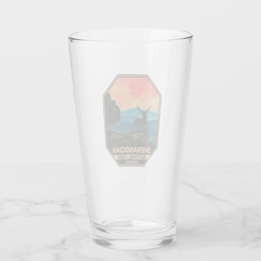 Nationaal Park Shenandoah Deer Minimal Retro Emble Glas (Achterkant)